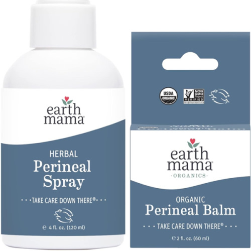 Earth Mama Postpartum Recovery Kit | Take Care Down There® with Organic Perineal Balm & Herbal Perineal Spray, 2-Piece Set