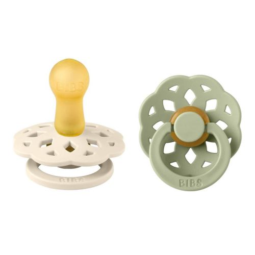 Bibs Boheme Latex Pacifier - 6-18m - Size 2 - 2pk - Ivory/sage
