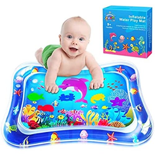 ZMLM Baby Tummy-Time Water Mat: Infant Christmas Toy Gift Activity Play Mat Inflatable Sensory Playmat Babies Belly Time Pat Indoor Small Pad for 3 6 9 Month Newborn Boy Girl Toddler Fun Game