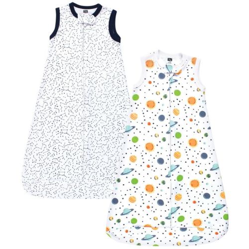 Hudson Baby Infant Interlock Cotton Sleeveless Sleeping Bag, Space, 0-3 Months