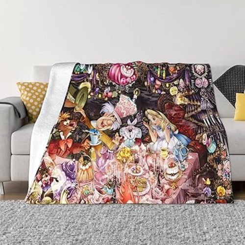 Alice Fairy Cartoon Blanket Wonderland Ultra-Soft Micro Fleece Blanket Throw Blanket for Couch Bed Living Room for All Season 40"x30"