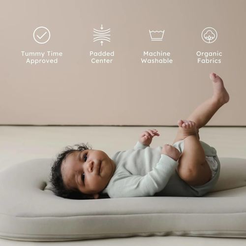 Snuggle Me® Baby Lounger Curve (0-6 Months) - Premium Organic Cotton with Foam Core, Machine-Washable Cover, Buttery-Soft & Breathable Infant Lounger with Travel Bag - Birch