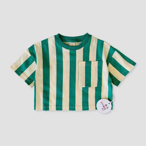 Carousel Stripe Tee Green | All Small Co – All Small Co.