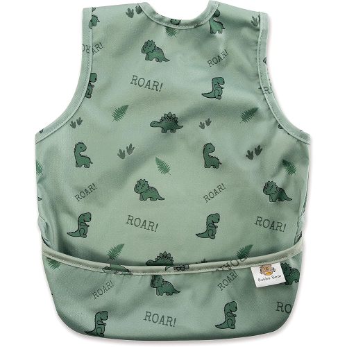 Bubba Bear Baby Bib with Sleeves, Long Sleeve Toddler Feeding Apron Bibs for Eating & Lead Weaning, Mess Proof Full Sleeved
