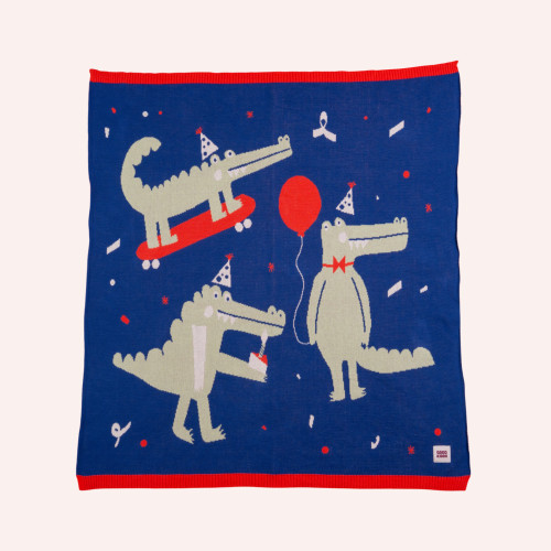 Cosy Baby Blanket - Crocodile Party