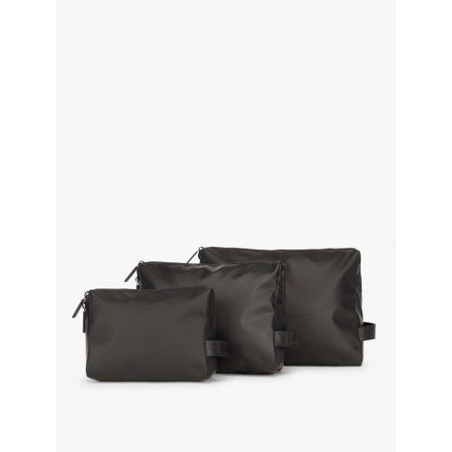 Water Resistant Zippered Pouch, Set of 3 (Black)