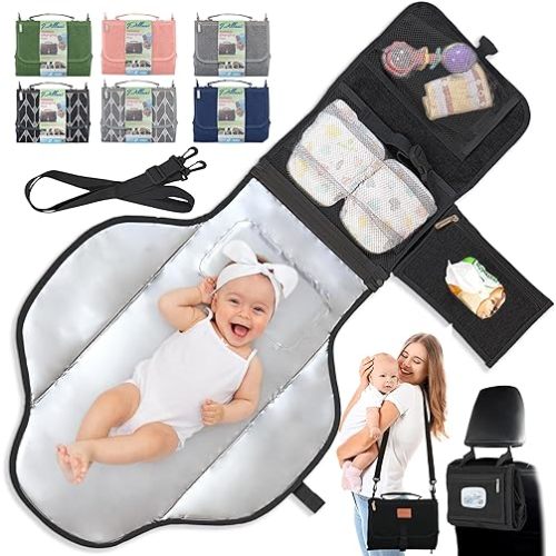Portable Changing Pad for Baby, Baby Gifts for Boys and Girls, Travel Diaper Changing Pad for Newborn, Waterproof Baby Changing Mat, Foldable & Detachable Diaper Changing Station Baby Registry Search