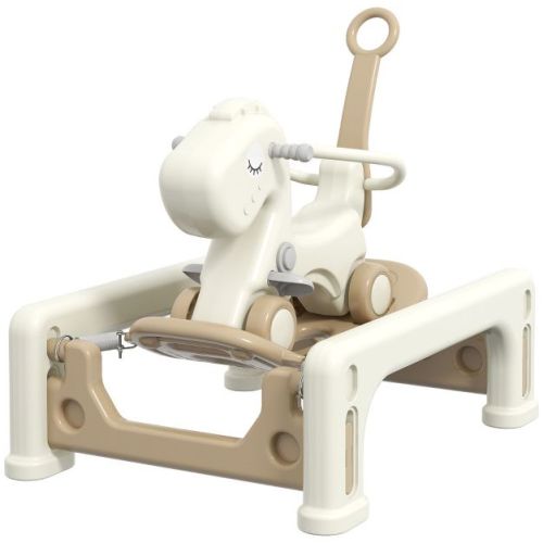DSVIMOY Baby Walkers, Kids Ride on Horse Balance Bike with Detachable Balance Board, Baby Walkers for Boys and Girls, White, 35.42"*27.2"*31.1"