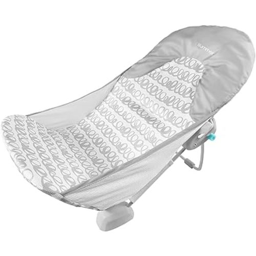 Summer Infant by Ingenuity Foldaway 2-Position Baby Bath Seat, Adjustable Support for Sink or Bathtub, Ages 0-6 Months up to 20 Pounds, Machine-Washable Sling