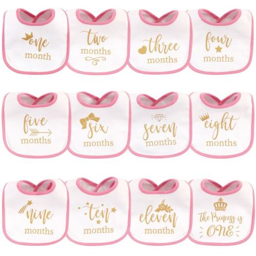 Hudson Baby Infant Girl Cotton Bibs 12pk, Brand Sparkling New, One Size