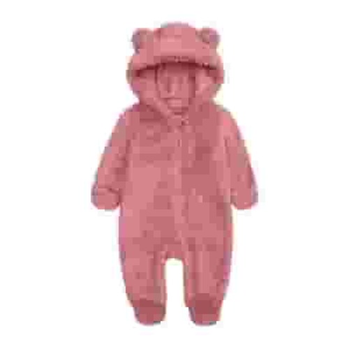 Elainilye Fashion Unisex Baby Clothes Newborn Boys Girls Plush Cute Bear Ears Winter Thick Warm Jumpsuit Romper, Sizes 3-6 Months