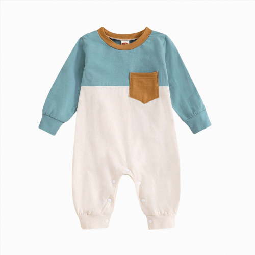 NOLDARES Baby Boys Girl Romper Long Sleeve One-Piece Outfits Toddler Jumpsuits(Blue,3-6 Months)