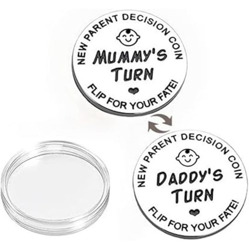 Mom Daddy Funny Decision Coin for Women Men Parent New Baby Gift for First Time Moms Dads Pregnancy Mothers for Moms Dads Mummy to Be Birthday Present