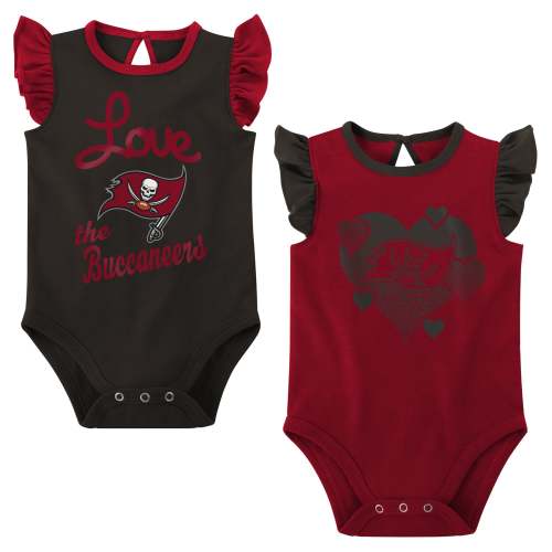 Tampa Bay Buccaneers Girls Newborn & Infant Spread the Love 2-Pack Bodysuit Set - Red/Pewter