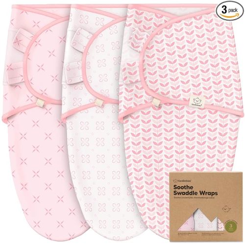 3-Pack Organic Baby Swaddle Sleep Sacks - Swaddles for Newborns, Infant 0-3 Months, Baby Girls, Boys, Soft & Snug Newborn Sleep Sack, Nursery Swaddling Blankets (Blossom)