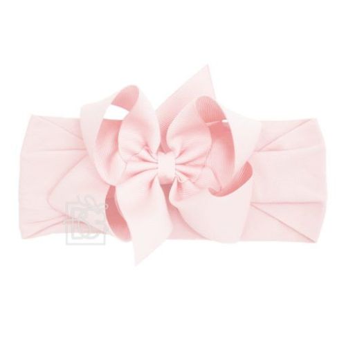 Beyond Creations - Hair Bows and Accessories - Pantyhose Headband with Huge Grosgrain Bow