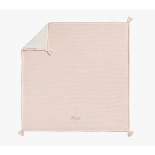 Oversized Luxe Knit Sherpa Baby Blanket , 47x47 , Light Pink