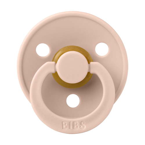 BIBS Colour, Natural Rubber Latex Pacifier Size 2, 6-18 Months, Blush, Gender-Neutral, 1 Count, Infant