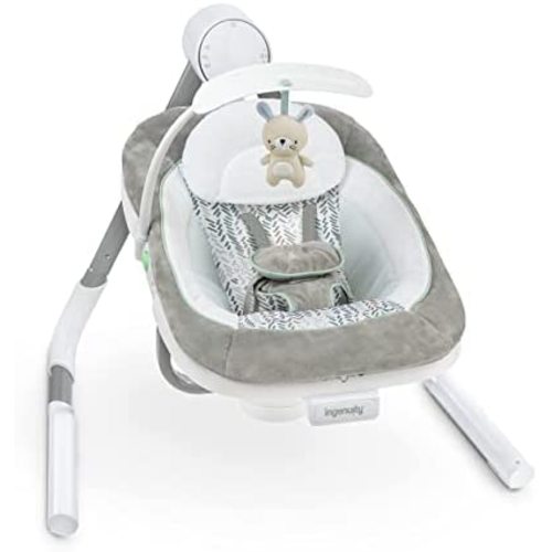 Ingenuity Anyway Sway 5-Speed Multi-Direction Portable Baby Swing with Vibrations - Spruce, 0-9 Months