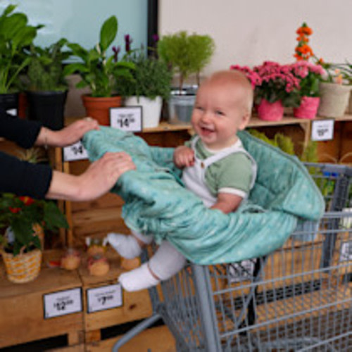 Sprucely Antibacterial Compact Shopping Cart Cover - Frosty Mint