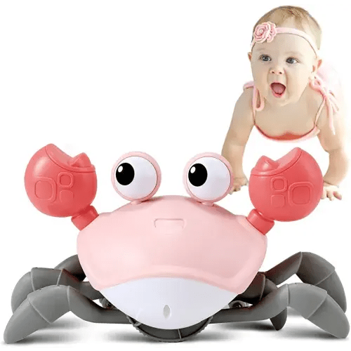 control future Baby Girl Toys Tummy Time: Pink Crawling Crab Babies Montessori Toy Learning 36 Months 3 Year Old Birthday Infant Girls Valentines Day Gifts Stuff 0 1 2 Essentials