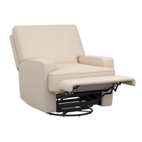 Abingdon Upholstered Swivel Reclining Glider - Beige Velvet