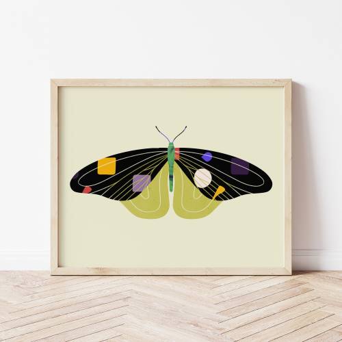 Green Butterfly Print, Printable Wall Art, Nursery Wall Decor, Butterfly Wall Art, Modern Kids Room Print, Boys Wall Art, DIGITAL DOWNLOAD