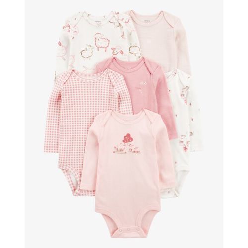 Baby 6-Pack Farm Animals Long-Sleeve Bodysuits - Carter's | Carter's