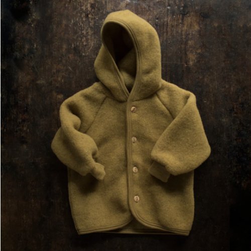 Baby & Kids Merino Wool Fleece Jacket - Walnut Melange