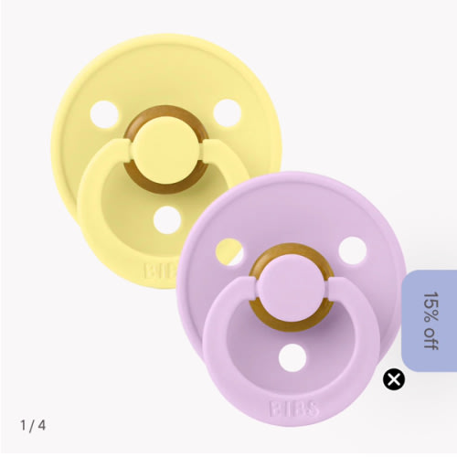 BIBS Colour 2 Pack Round Latex Pacifier - Blossom/Dusky Lilac – Bibsworld store US