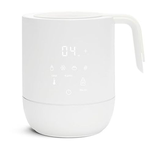Munchkin Precision Baby Bottle Warmer for Breastmilk, Formula, Food Jars, and Sterilizing Small Parts - Compatible with All Bottle Brands, Glass, Silicone & Plastic, Digital Display, White (Plug-in)