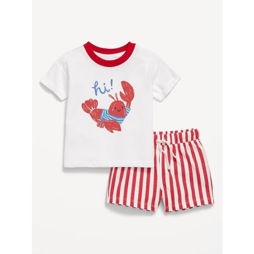 Short-Sleeve Graphic T-Shirt and Shorts Set for Baby