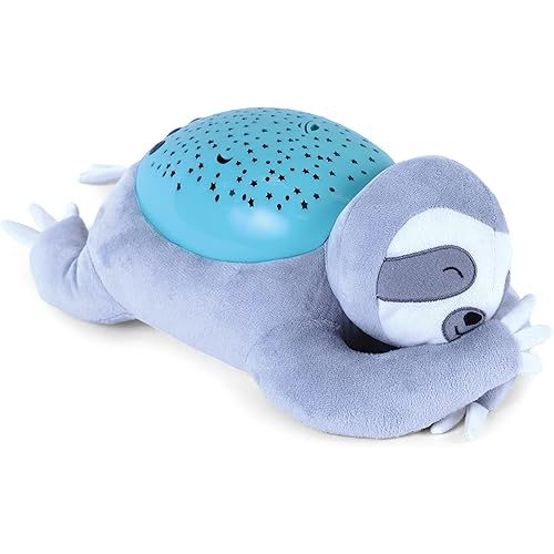 SwaddleMe® Slumber Buddies® Deluxe (Sloth) – Projector Night Light for Kids with Calming Songs, Sounds, and Heartbeat Vibration
