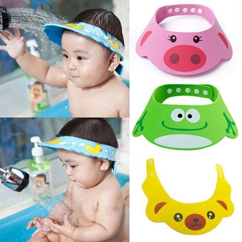 Yirtree 1/3PCS Baby Shower Cap Baby Bath Visor, Soft Hat Adjustable Waterproof Shampoo Shower Cap Protect Eye & Ear for Infants, Toddler, Kids, Children