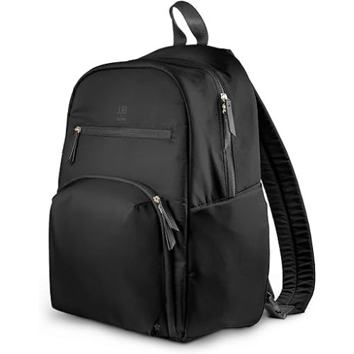 JuJuBe New Deluxe Diaper Bag Backpack with Portable Changing Pad, Stroller Straps, Large Travel Backpack for Boy or Girl, Carrying Baby Bottles, Diapers, Pacifiers, Black, Mother's Day Gift