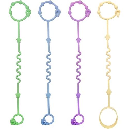 RTMOK Toy Straps for Baby,Silicone Setpacifier Clip,Applies to Car Seat Toy,Teether Toy,High Chair,Stroller Accessories,Baby Toy Clips,Cribs,Rocking Chair