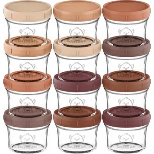 12-Pack Prep Jars Baby Food Storage Glass Containers