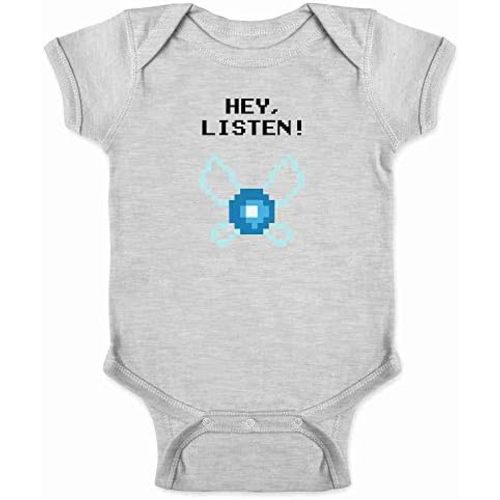 Pop Threads Hey Listen! Navi Video Gaming Gamer Funny Baby Toddler Kids Girl Boy T-Shirt