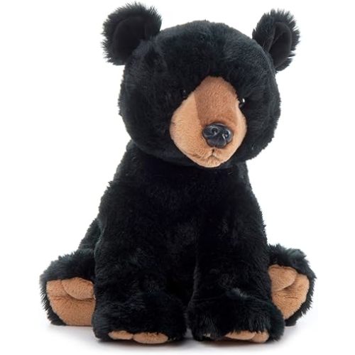 The Petting Zoo Black Bear Stuffed Animal, Gifts for Kids, Wild Onez Zoo Animals, Black Bear Plush Toy 12 inches