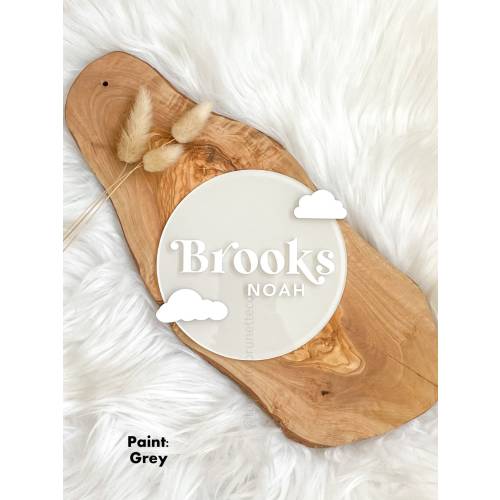 Cloud Baby Name Plaque, Sky Baby Birth Announcement, Acrylic Name Plaque, Name Reveal Plaque, Baby Name Announcement, Birth Announcement