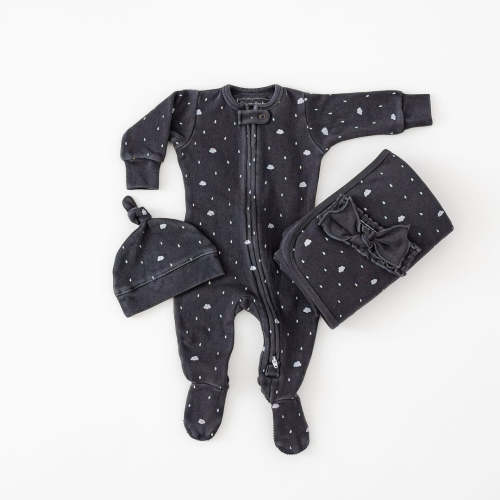 Organic Cozy 2-Way Zipper Footie in Coal Clouds – L'ovedbaby