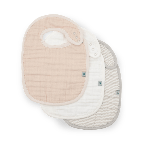 Organic Cotton Muslin Classic Bib 3 Pack - Rosie