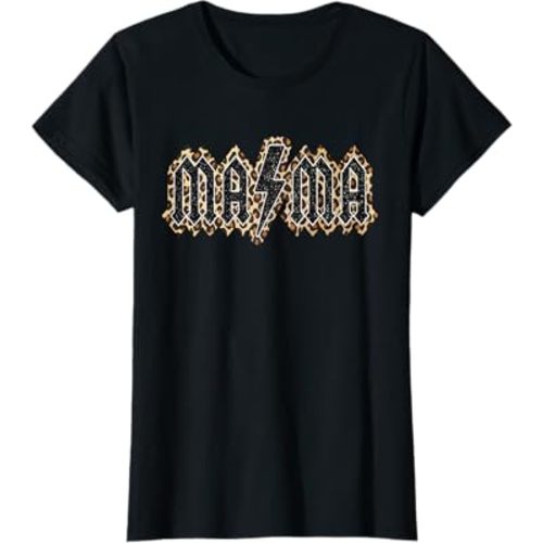 Mama Lightning Bolt Leopard Cheetah Print Western Mama T-Shirt