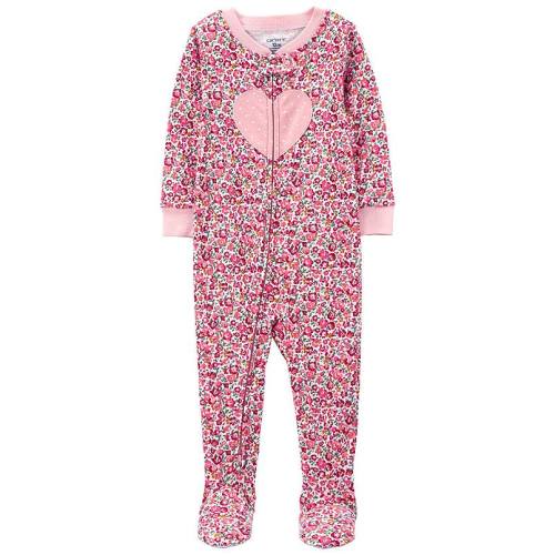 Baby Girl Carter's Heart Floral Footed Pajamas
