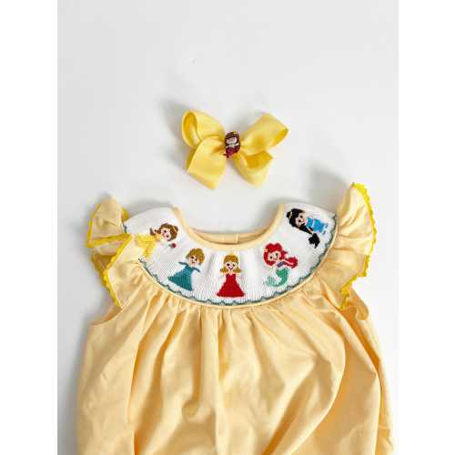 Princess Sleeveless Bubble Romper,Girls Dress,Vacation Princess Dress,Plaid Princess,Smocked Romper,Toddler Girls Clothing, Embroided Romper