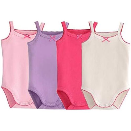 Girls Spaghetti Strap Bodysuit Sleeveless Tank Top Cotton One-Pieces Pack of Summer Baby Clothes Outfit