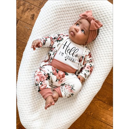 Handmade Baby Girl Outfit / Baby girl outfit / going home outfit / Baby Girl Gift / Handmade baby clothes Floral Leggings / baby Cardigan