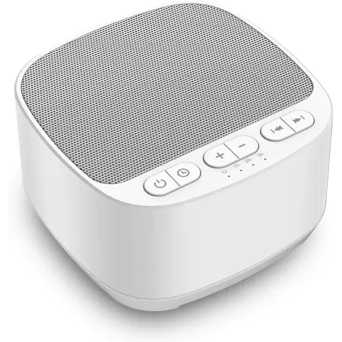 Magicteam Sleep Sound White Noise Machine with 40 Natural Soothing Sounds and Memory Function 32 Levels of Volume Powered by AC or USB and Sleep Timer Sound Therapy for Baby Kids Adults (B-White)