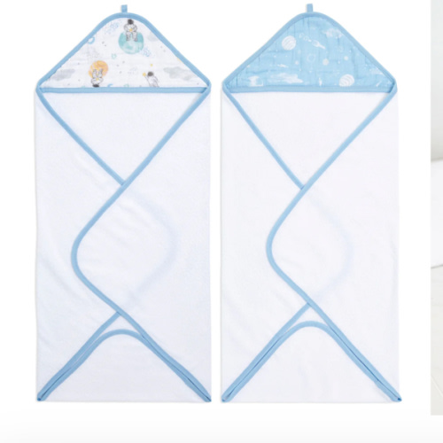 Space Print Muslin Hooded Towel Set | 2pk | aden + anais