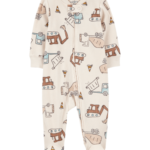 Multi Baby Construction 2-Way Zip Ribbed Sleeper pyjamas | Carter’s Oshkosh Canada